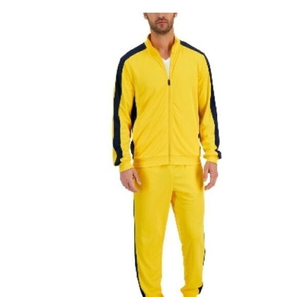 New ID IDEOLOGY
Men's Regular-Fit Moisture-Wicking Knit Jacket,  lemon/ navy s - Picture 2 of 4